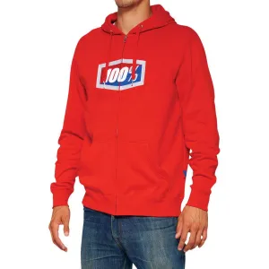 100% Official Fleece Zip-Up Hoodie - Red