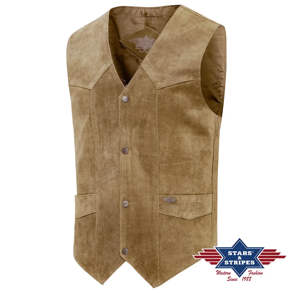 Alabama Men's Western Waistcoat Beige