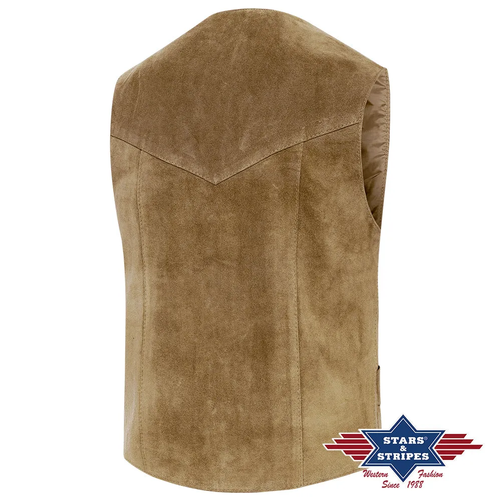 Alabama Men's Western Waistcoat Beige