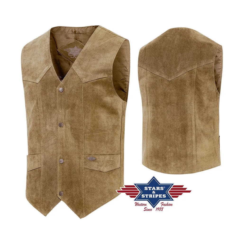 Alabama Men's Western Waistcoat Beige