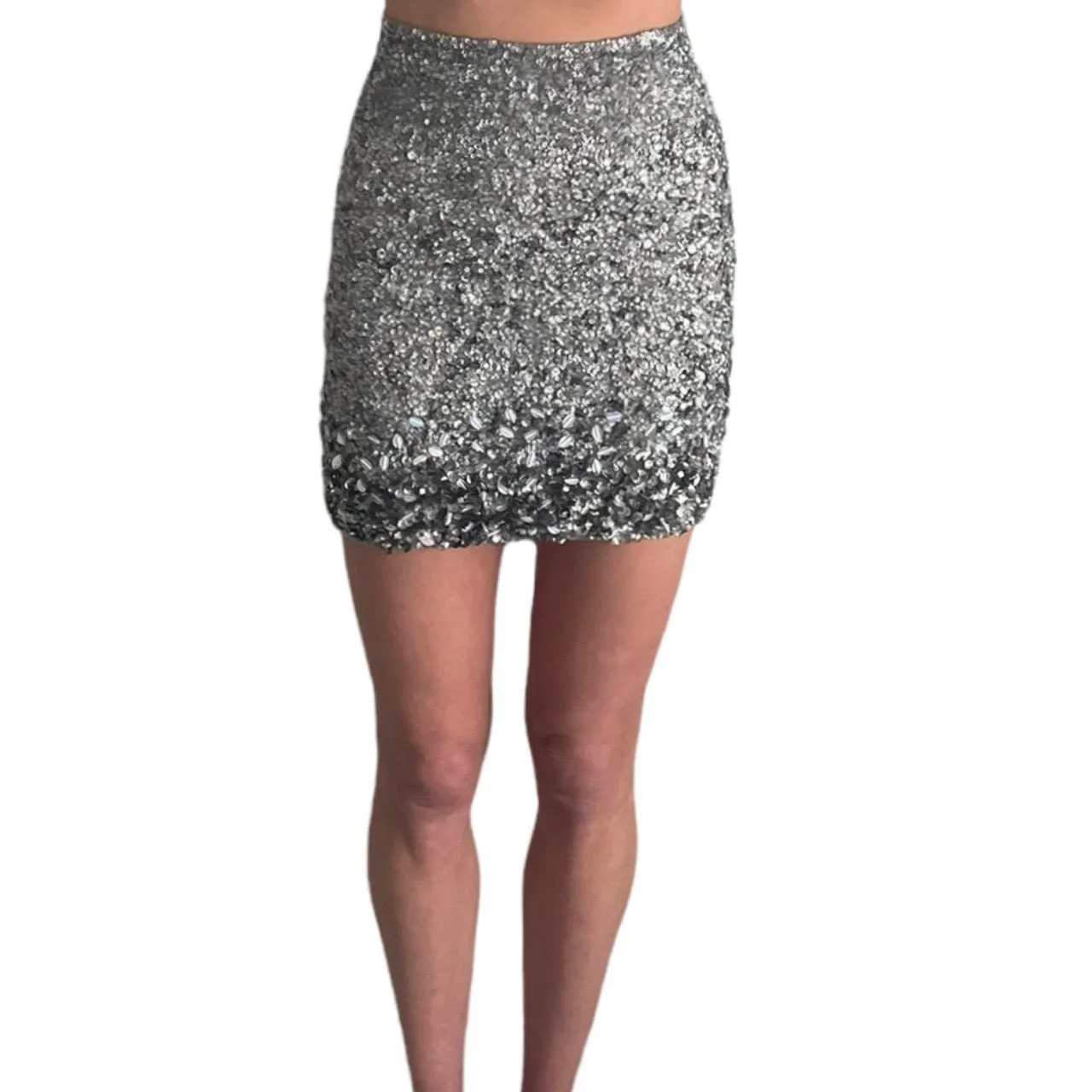 All Saints Hand Embellished Mini Skirt