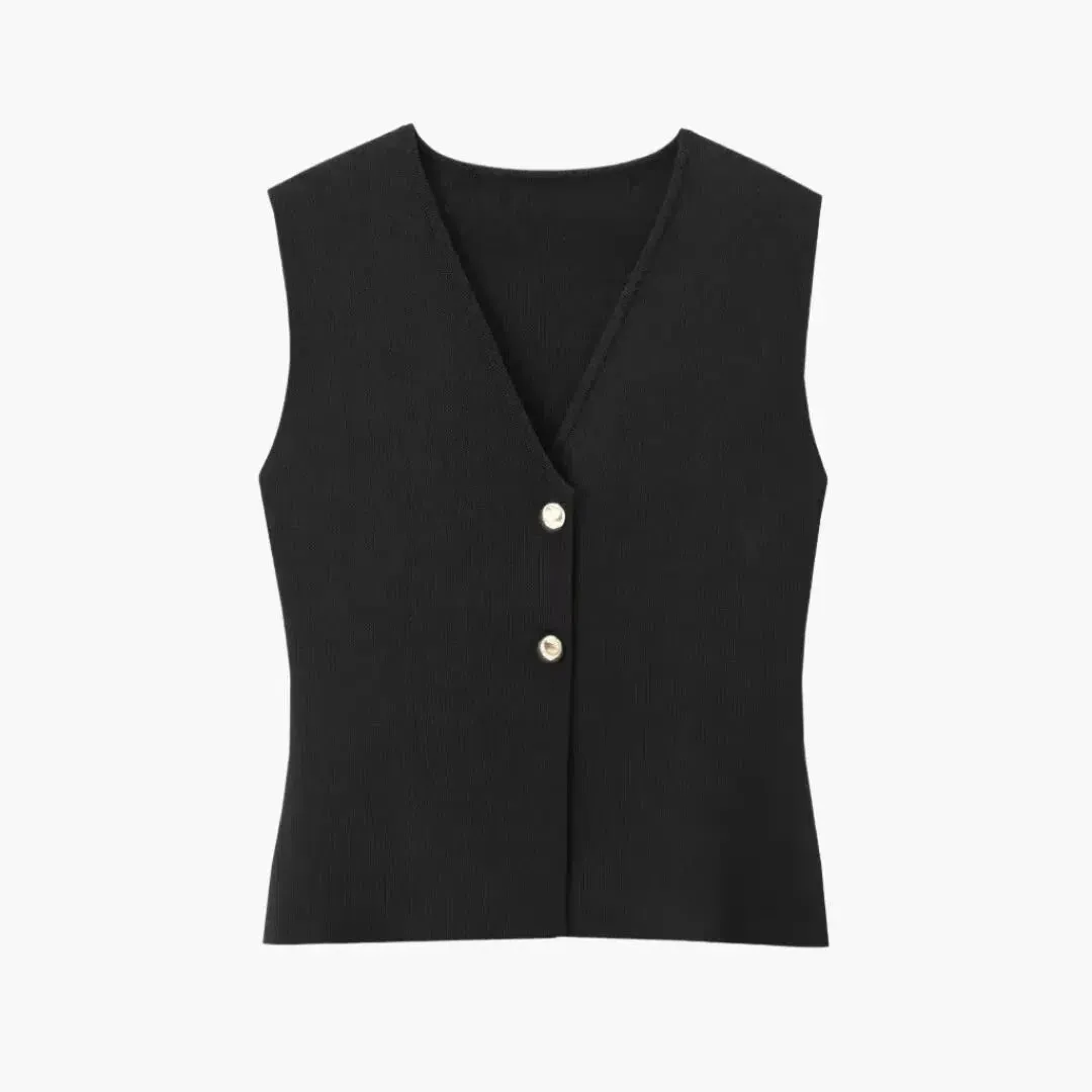 Amadée – V-neck collar – Cropped vest top