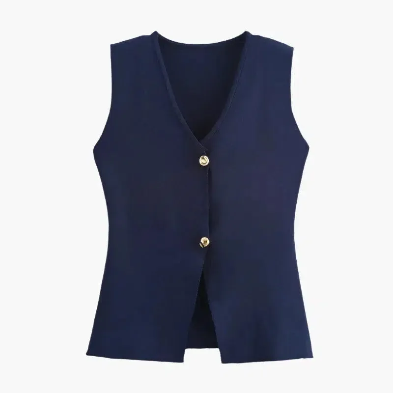 Amadée – V-neck collar – Cropped vest top