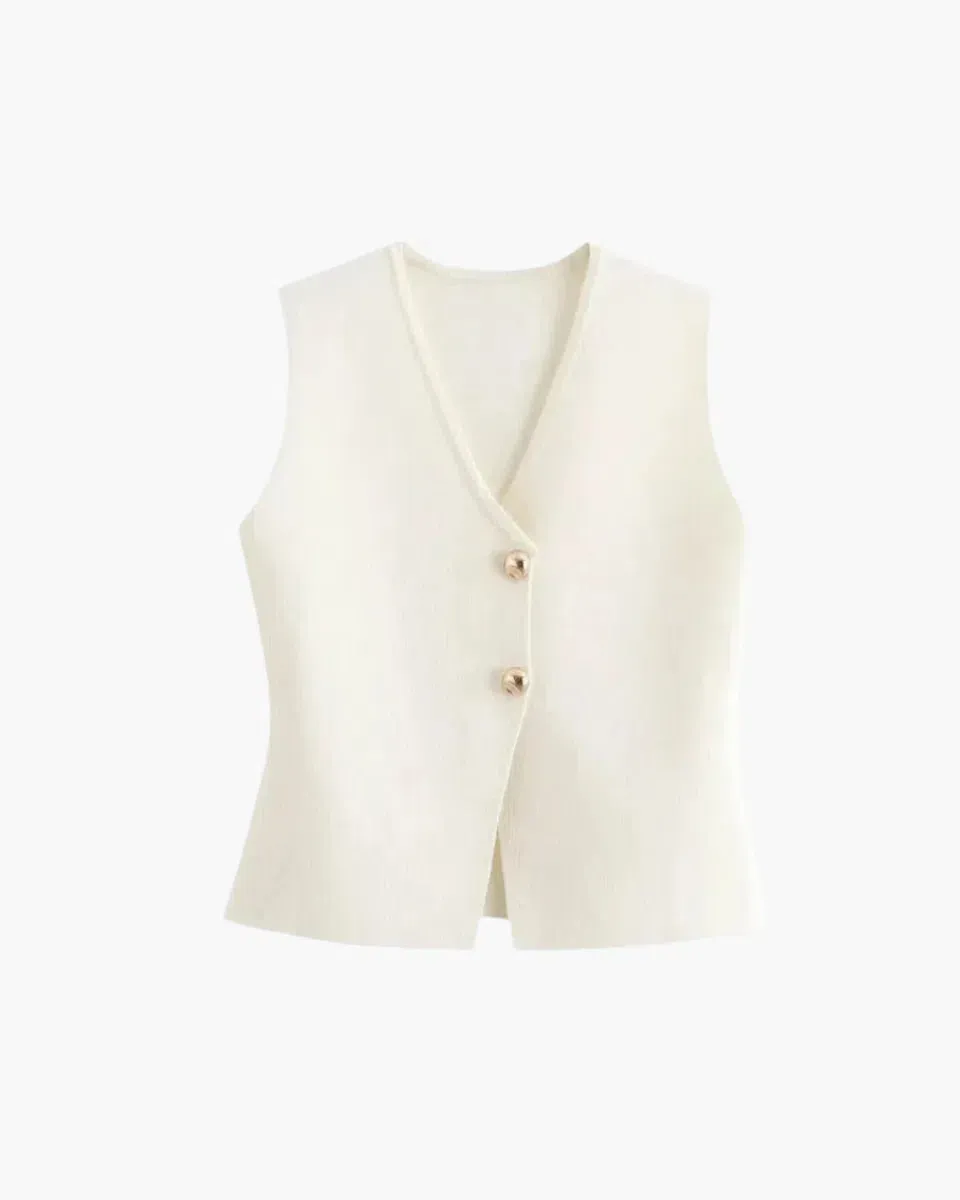 Amadée – V-neck collar – Cropped vest top