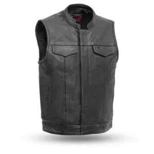 Anarchist Biker Club Leather vest with Gun pockets one piece back for patches