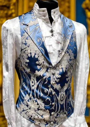 ARISTOCRAT VEST - ICE BLUE BROCADE