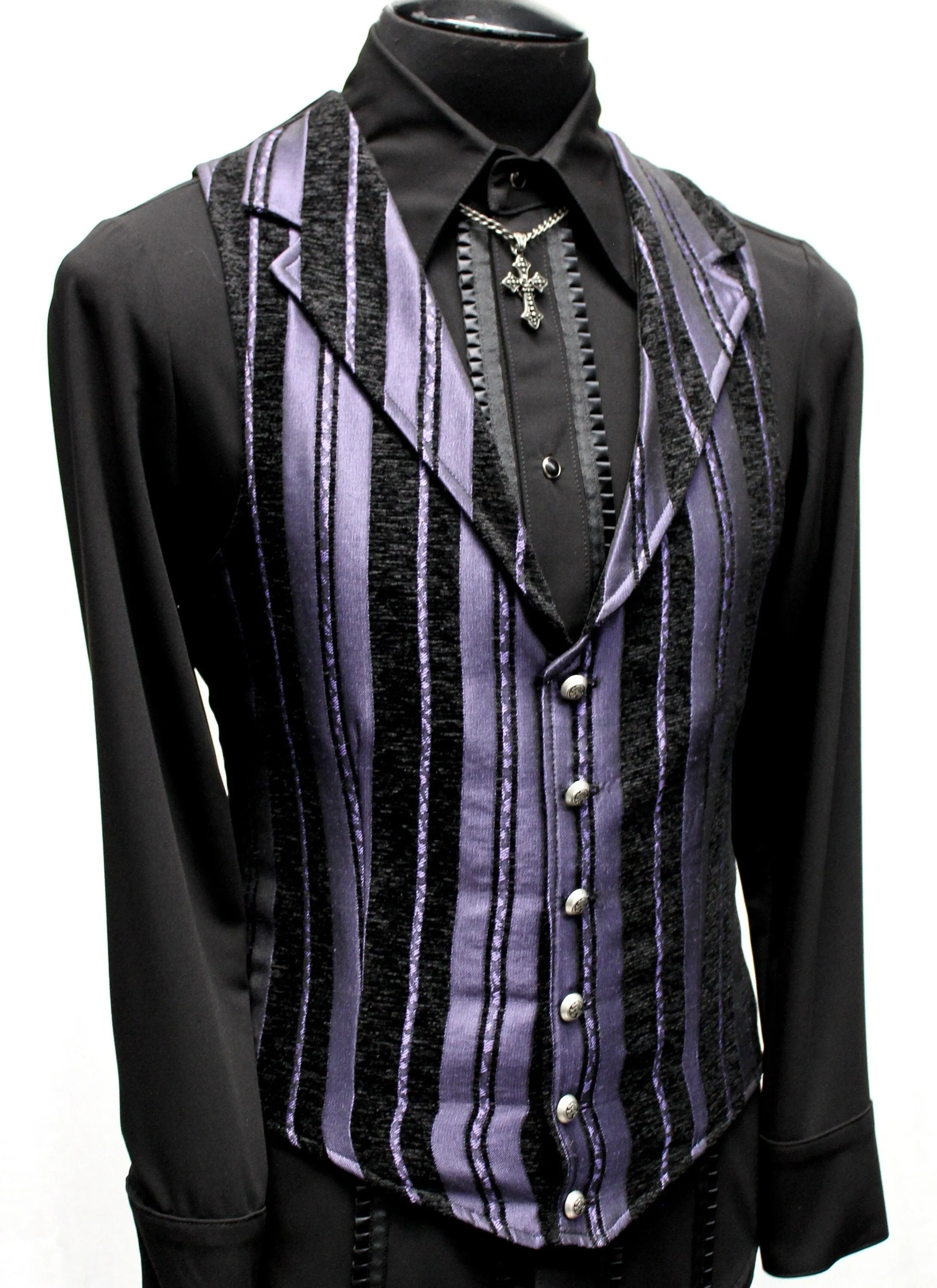 ARISTOCRAT VEST - Purple Stripe Tapestry