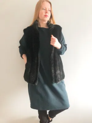 Black Faux Fur Cozy Vest - M/L