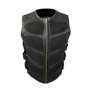 Black Leather Vest for Men