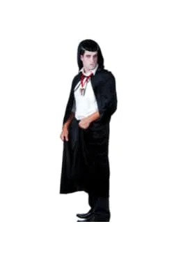 Black Velvet Cape with Hood - Adult