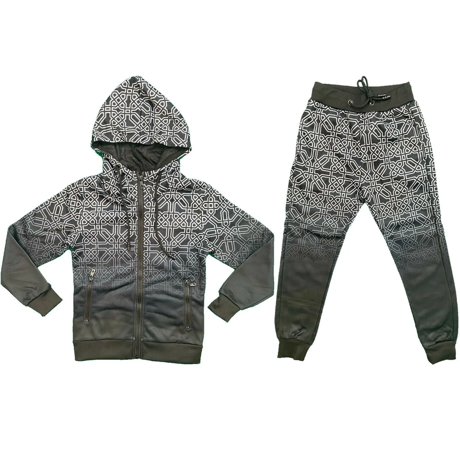 Boys Kids Tracksuit Jacket Joggers Jogging Bottoms Printed Sports Set Outfit