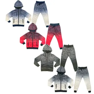 Boys Kids Tracksuit Jacket Joggers Jogging Bottoms Printed Sports Set Outfit