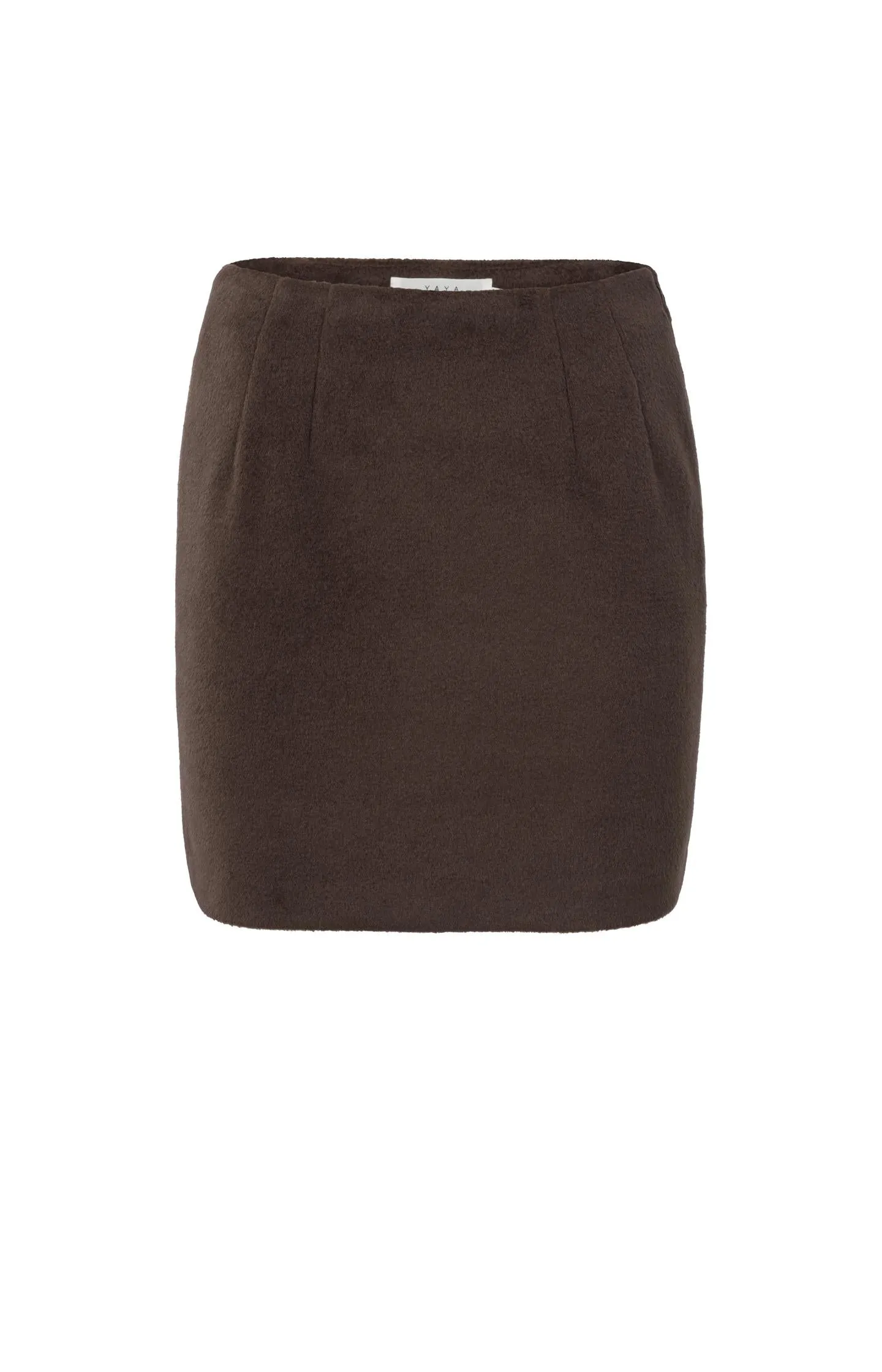 Brown mini skirt with fitted fit