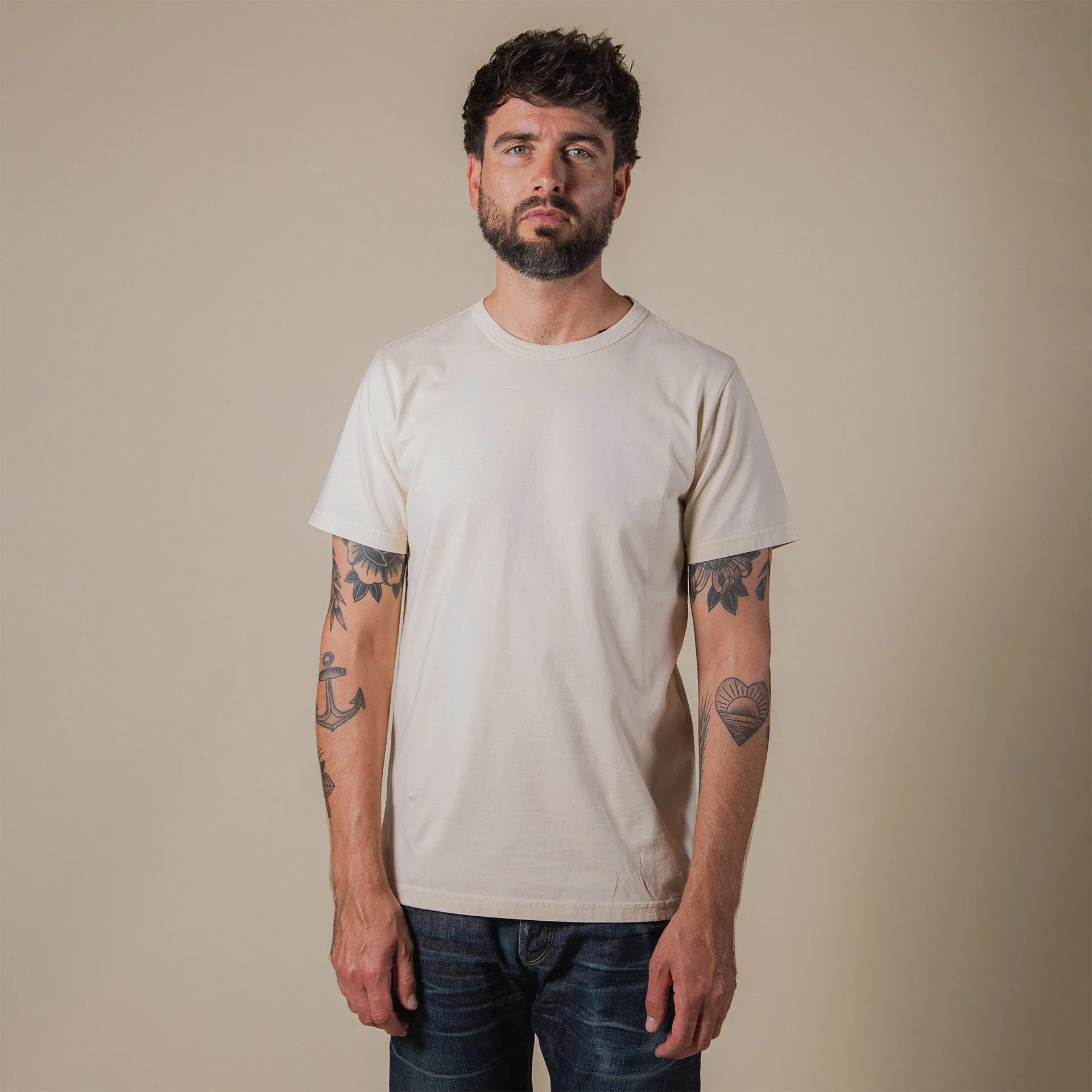 BT-08 CLASSIC TEE taupe basic jersey