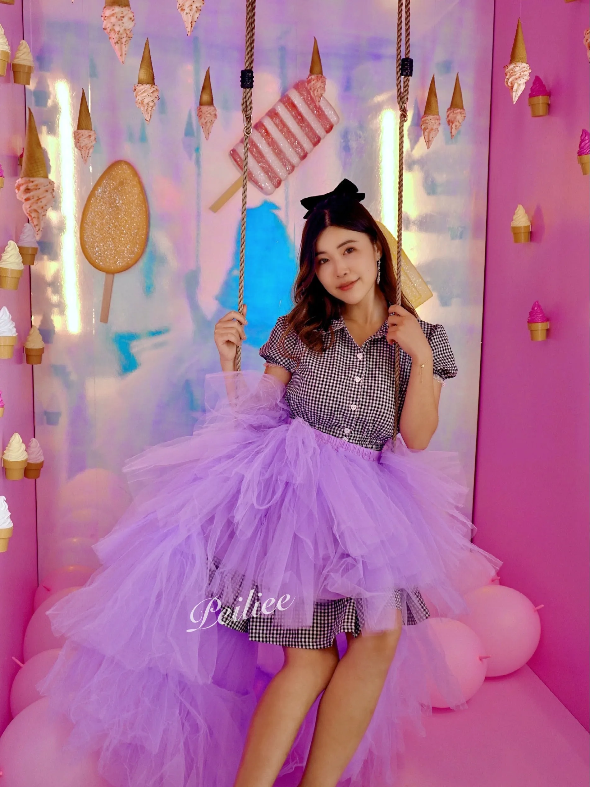 [By Peiliee] Afternoon Tea At Tiffany Gingham Babydoll Mini Dress Lolita 1997 style