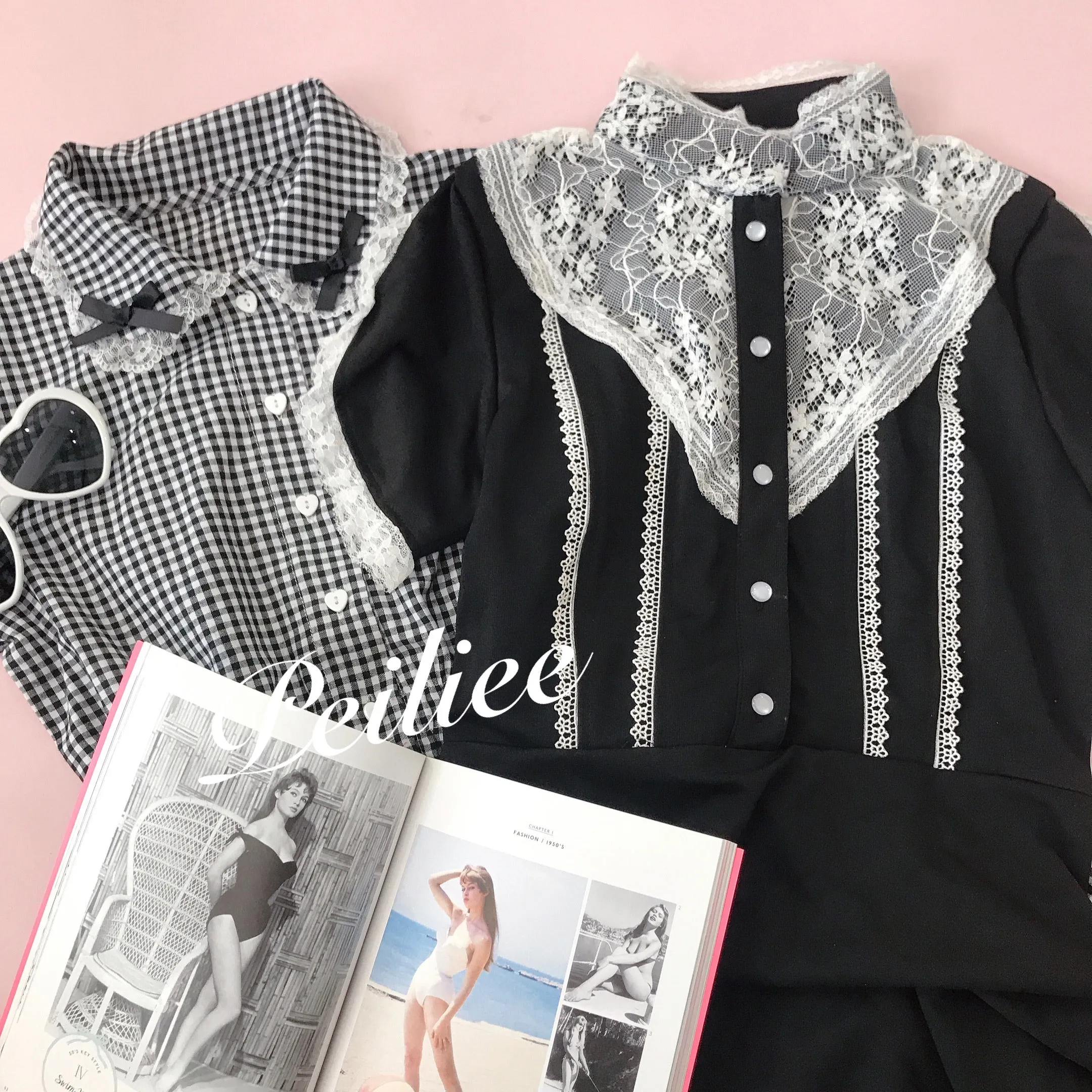 [By Peiliee] Afternoon Tea At Tiffany Gingham Babydoll Mini Dress Lolita 1997 style