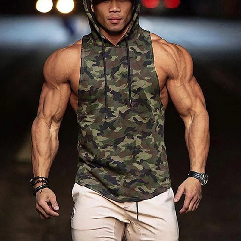 Camouflage Fitness Sweatshirt Men's Tops