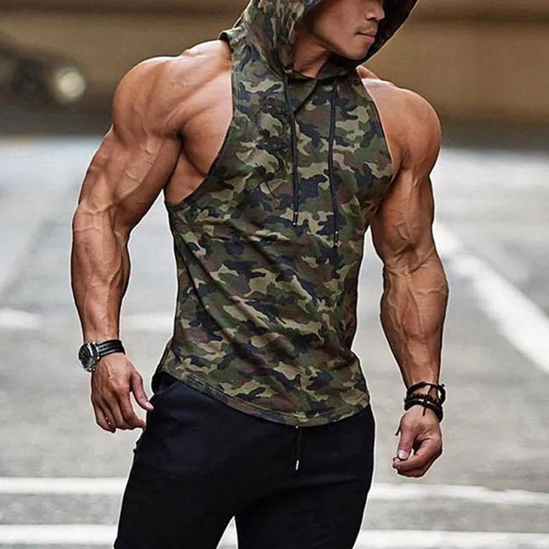 Camouflage Fitness Sweatshirt Men's Tops