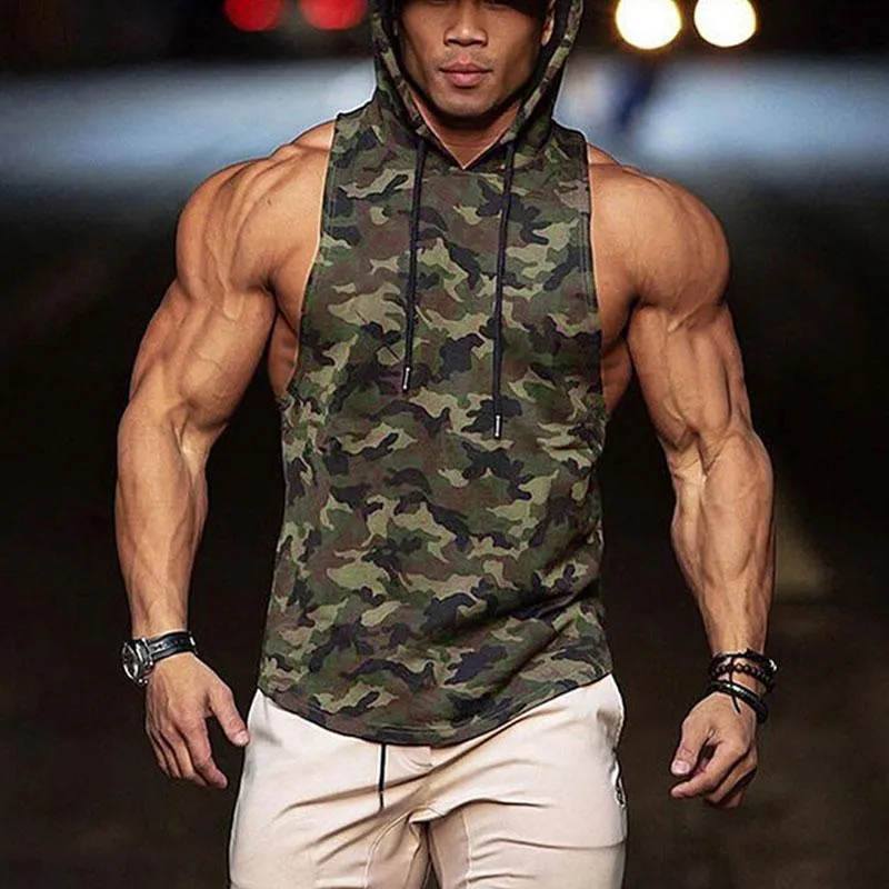 Camouflage Fitness Sweatshirt Men's Tops