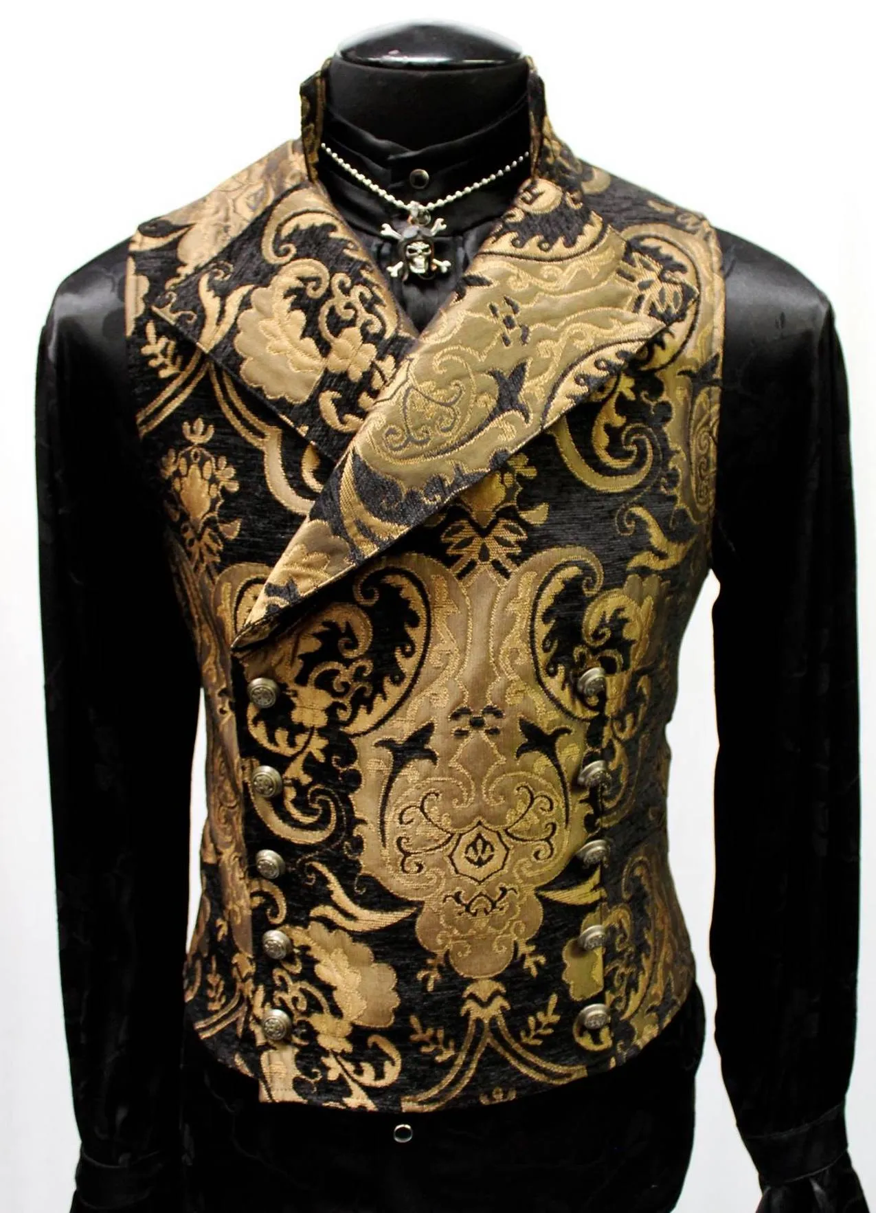 CAVALIER VEST - GOLD/BLACK TAPESTRY