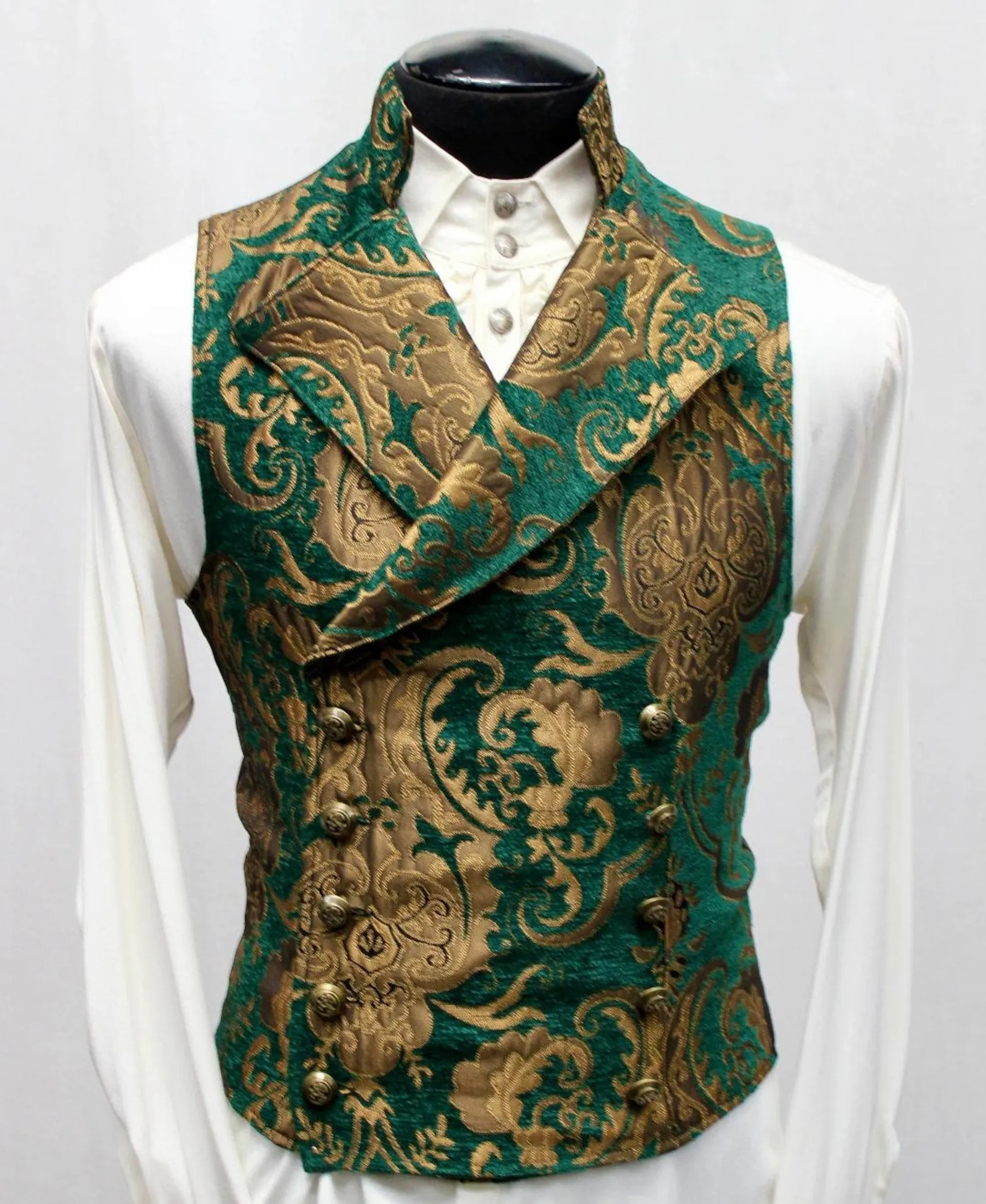 CAVALIER VEST - GREEN/GOLD TAPESTRY