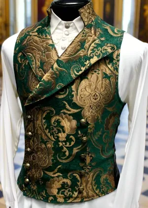 CAVALIER VEST - GREEN/GOLD TAPESTRY