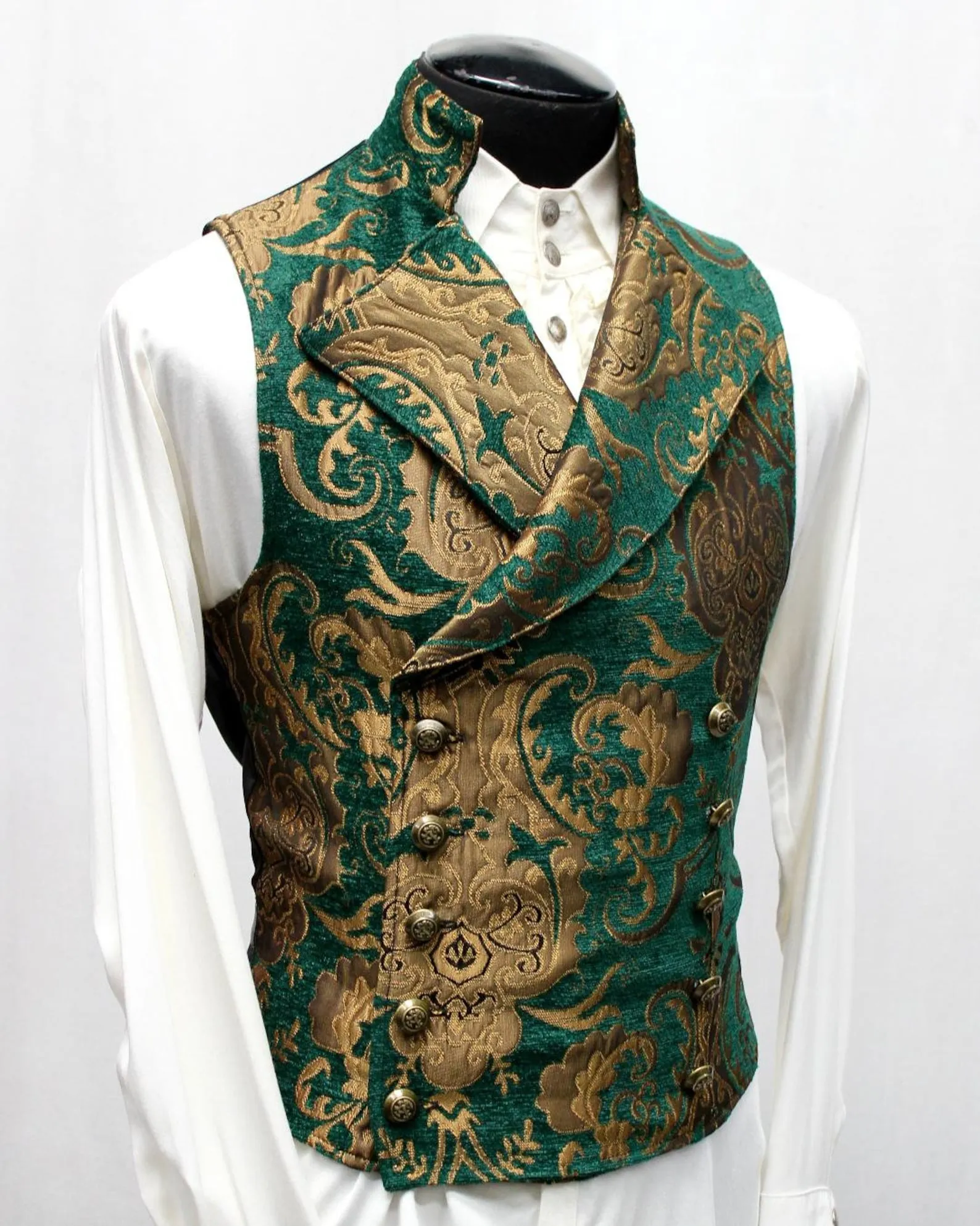 CAVALIER VEST - GREEN/GOLD TAPESTRY