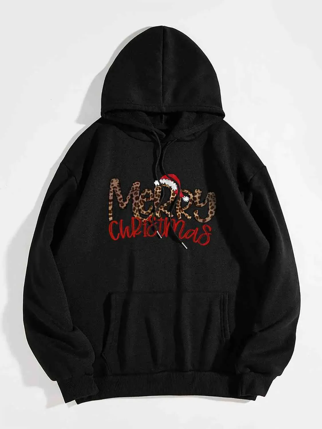 Christmas Graphic Drawstring Hoodie