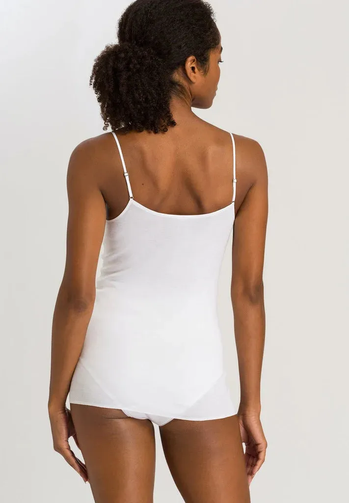 Cotton Seamless Spaghetti Straps Vest - White