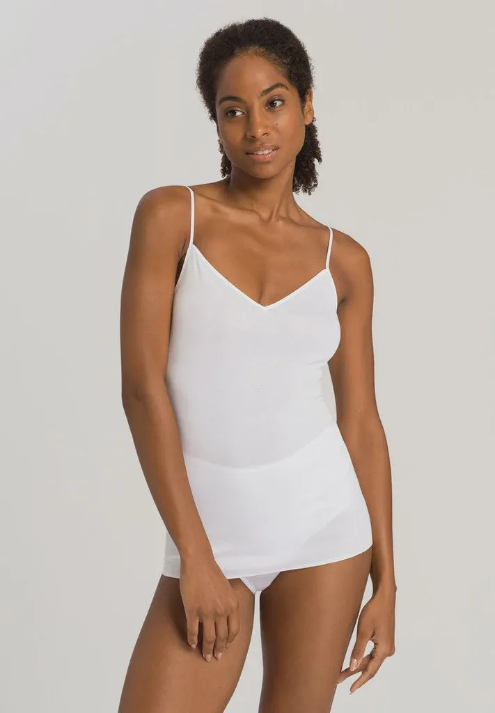 Cotton Seamless Spaghetti Straps Vest - White