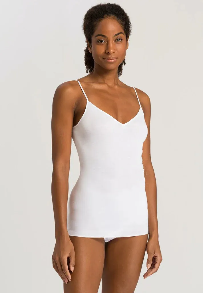 Cotton Seamless Spaghetti Straps Vest - White