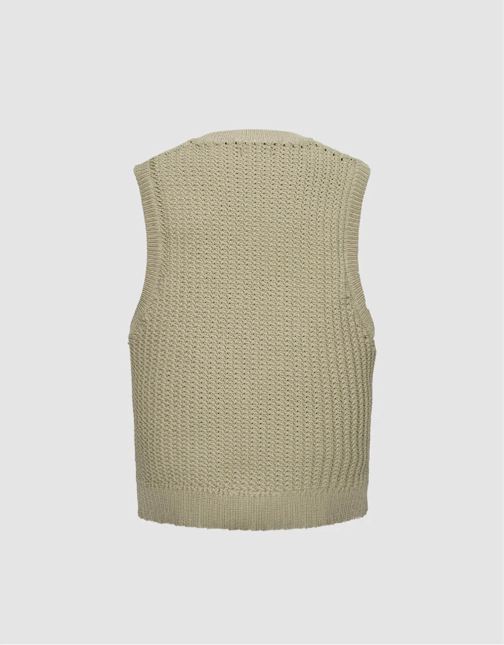 Crew Neck Knitted Vest