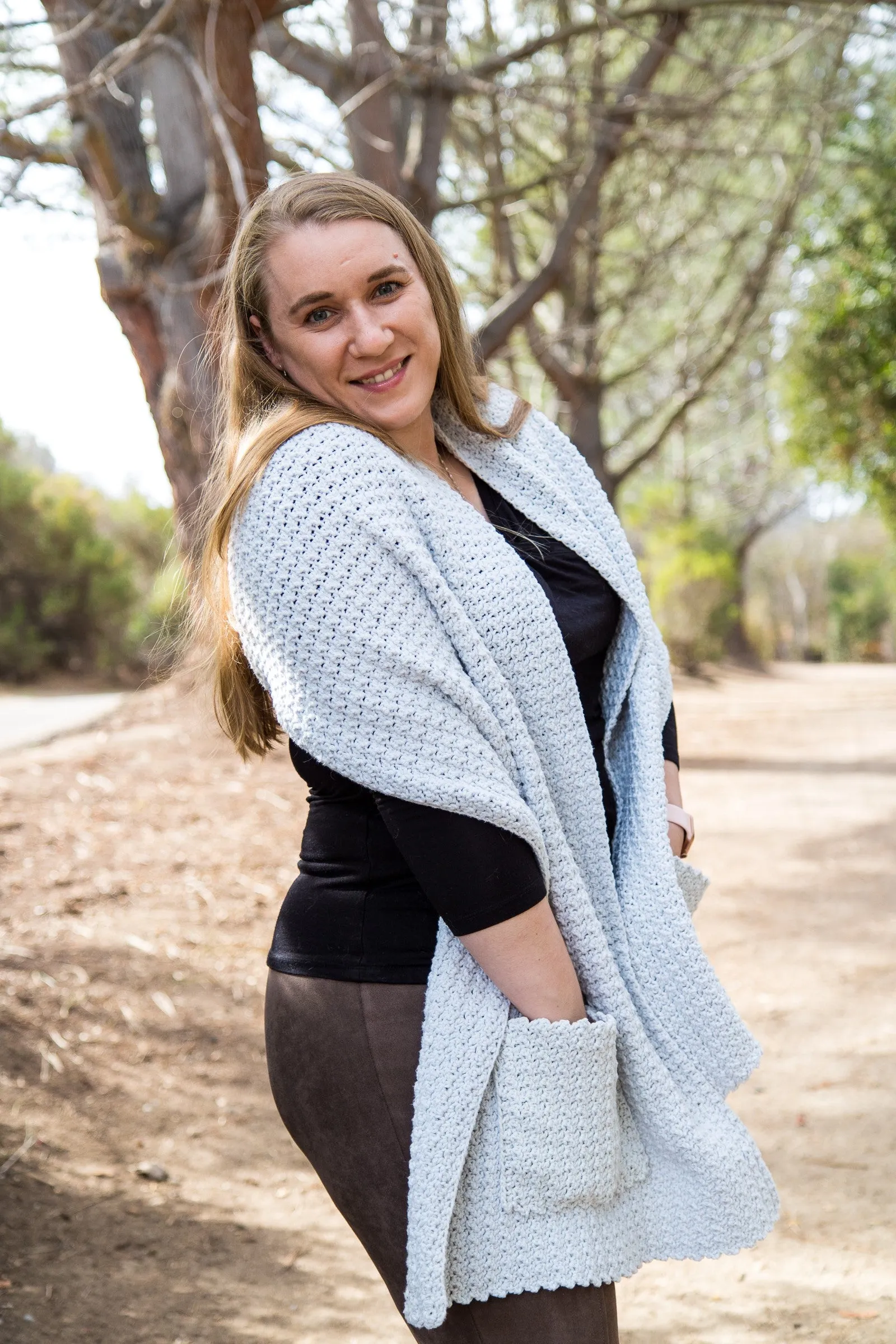 Crochet Kit - Pocket Shawl with Detachable Hoodie