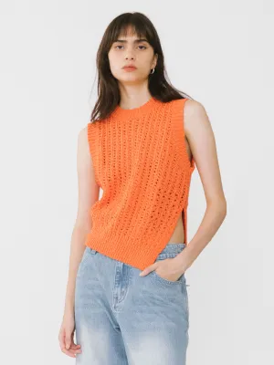 Cropped Asymmetric Knit Vest