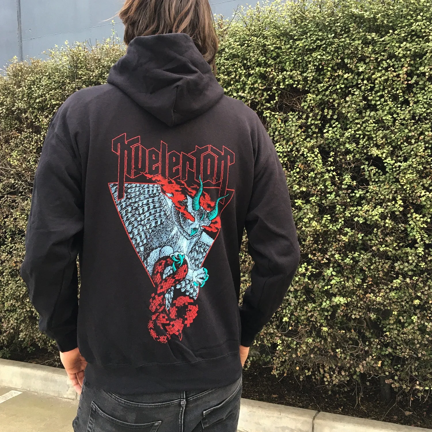 Demon Owl Zip Up Hoodie (Black)