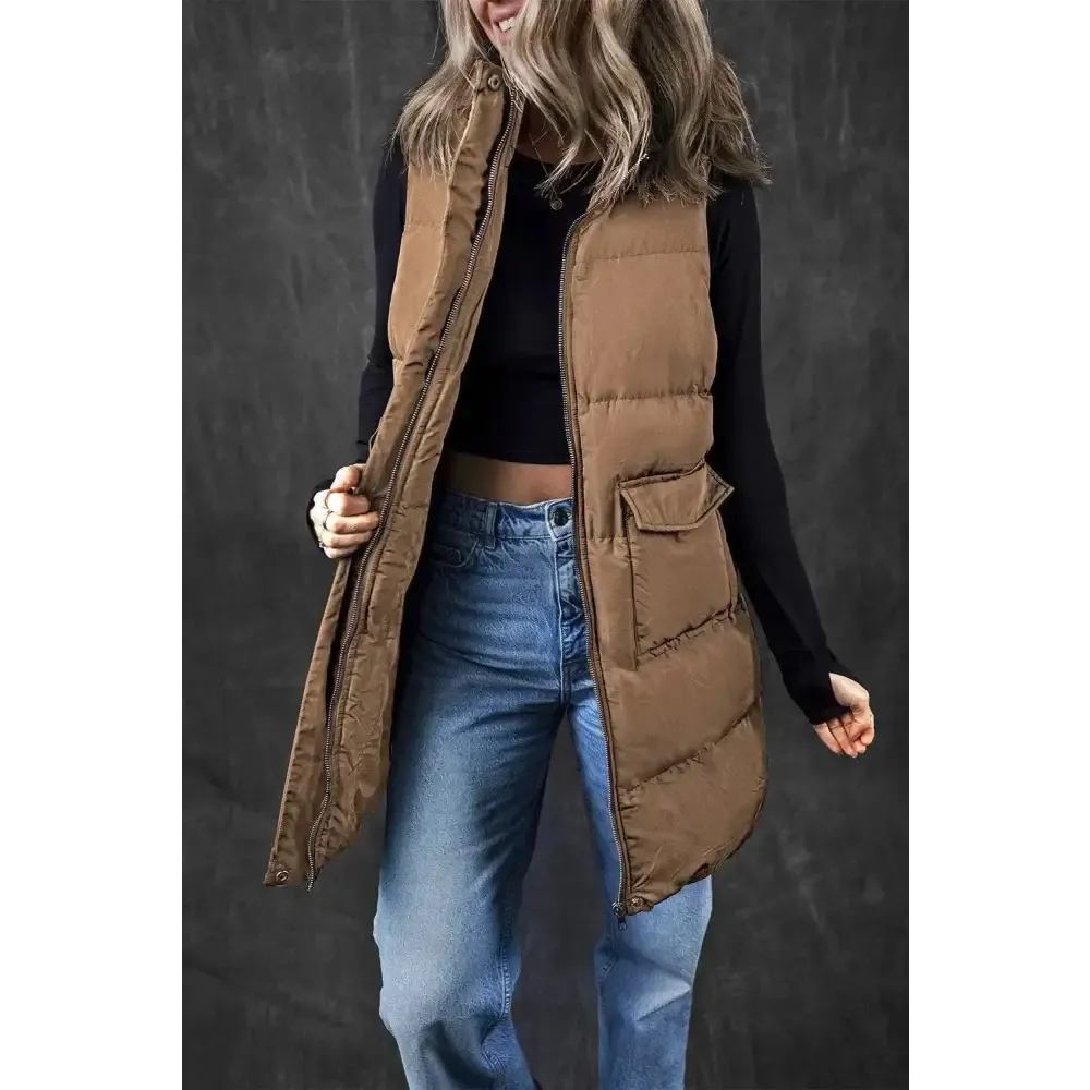 Elevate Your Style with the Luxurious Pocketed Vest Coat in Fashion