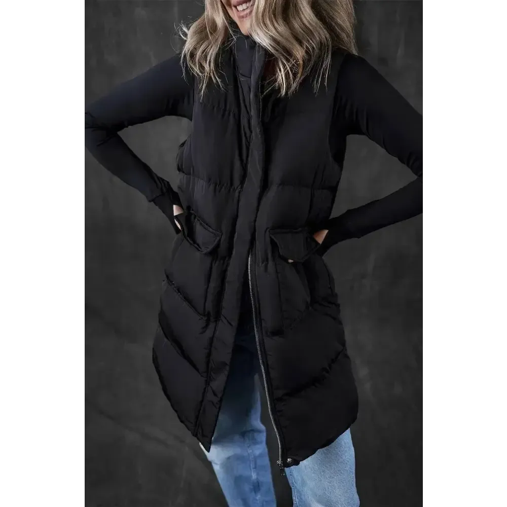 Elevate Your Style with the Luxurious Pocketed Vest Coat in Fashion