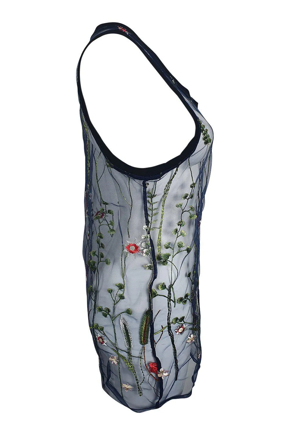 ETALON Steve Canar Blue Floral Illusion Tank Top (S)