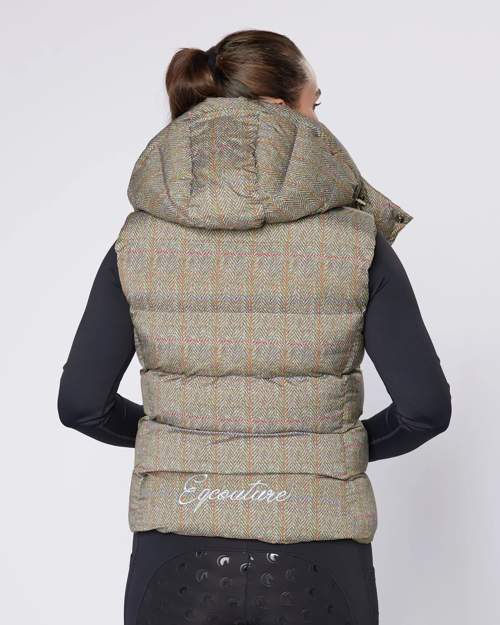 Exclusive Tweed Puffer Gilet - Detachable Hood