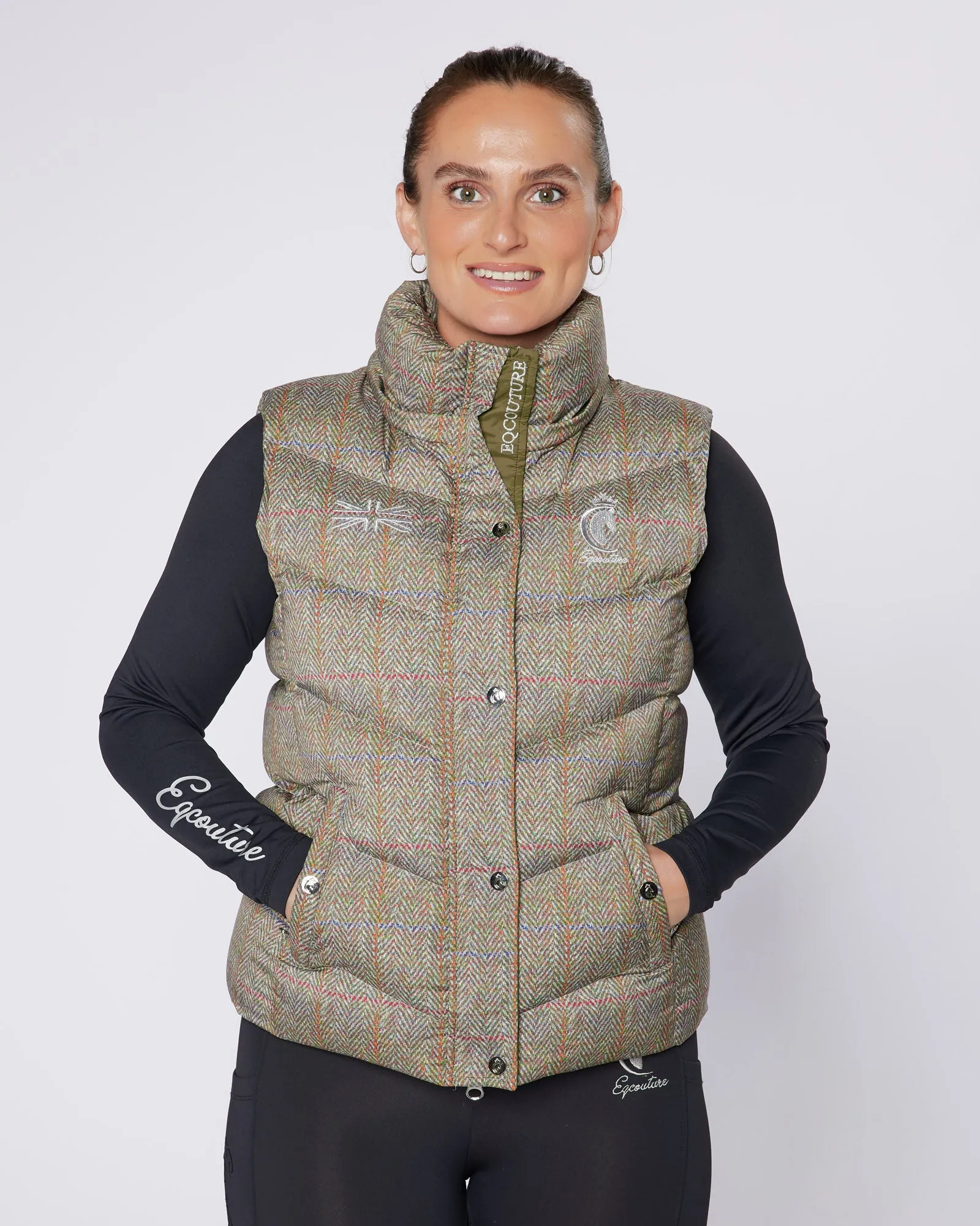 Exclusive Tweed Puffer Gilet - Detachable Hood