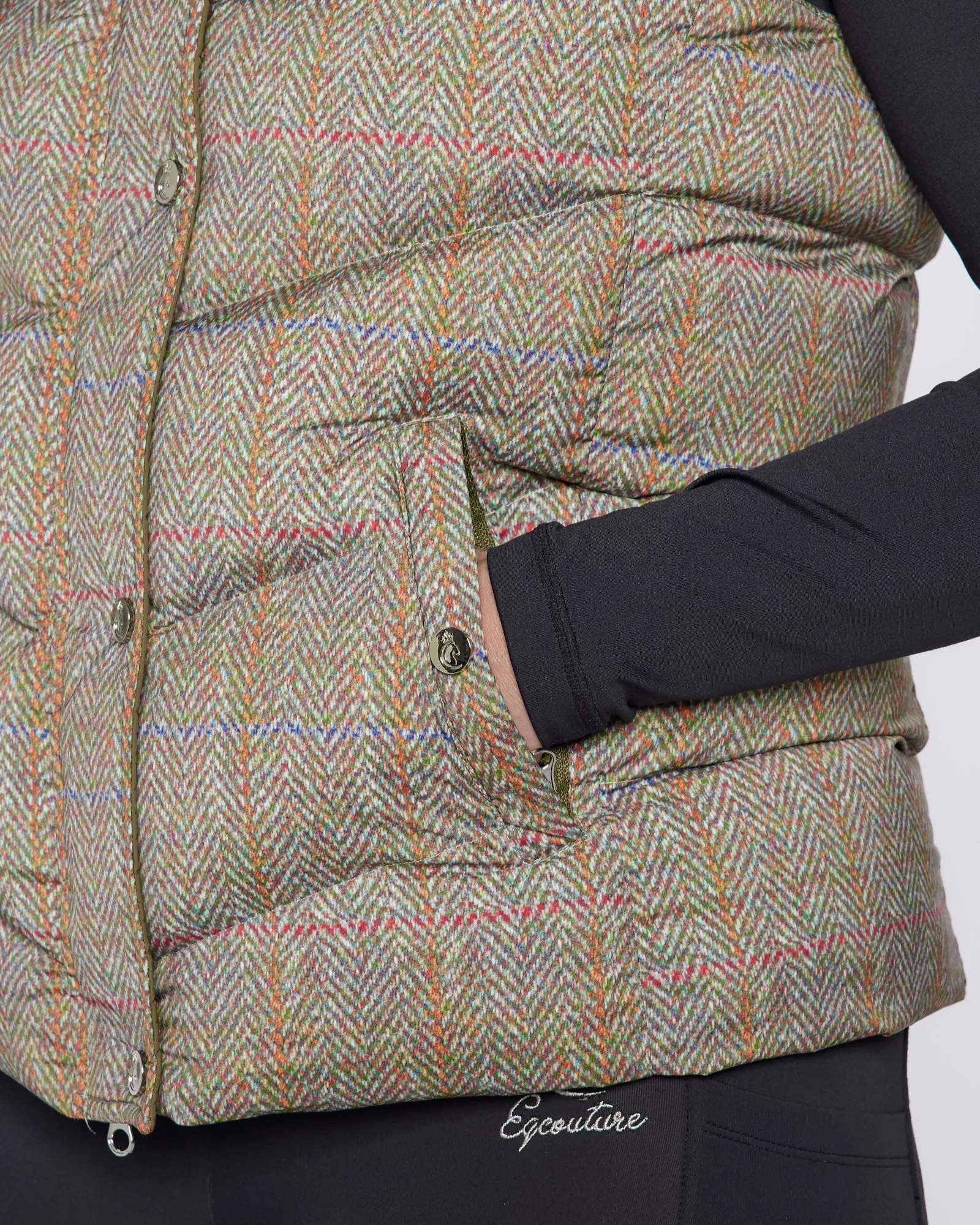 Exclusive Tweed Puffer Gilet - Detachable Hood