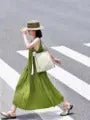 Fashion Women V-neck Maxi Dress Sexy Sling Sleeveless Dresses Knitted Long Dress Women Sweater Female