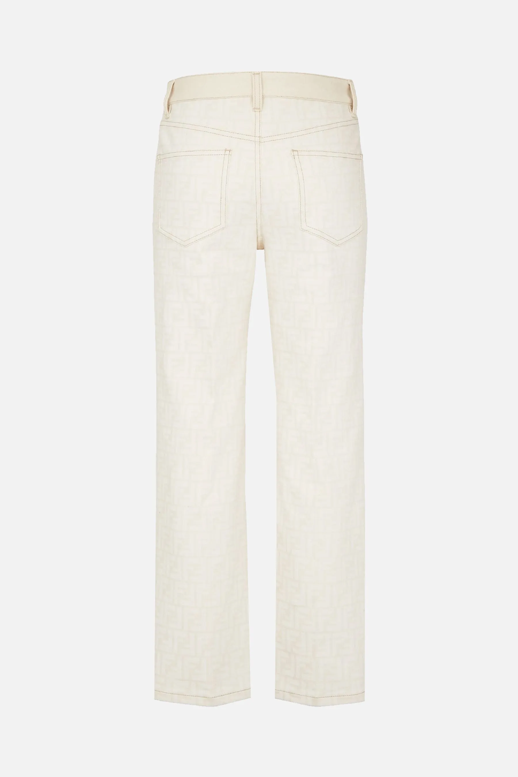 FF Pattern Denim Straight-Leg Jeans