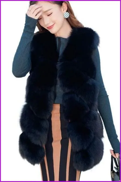 Fox Fur Gilet 70cm