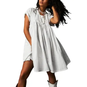 Free People Womens Catalina Cotton Mini Babydoll Dress