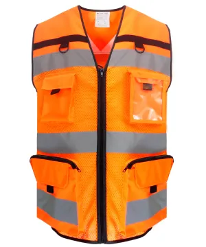 Hi-vis ripstop tool vest (HVW108) | Hi-vis Orange Mesh