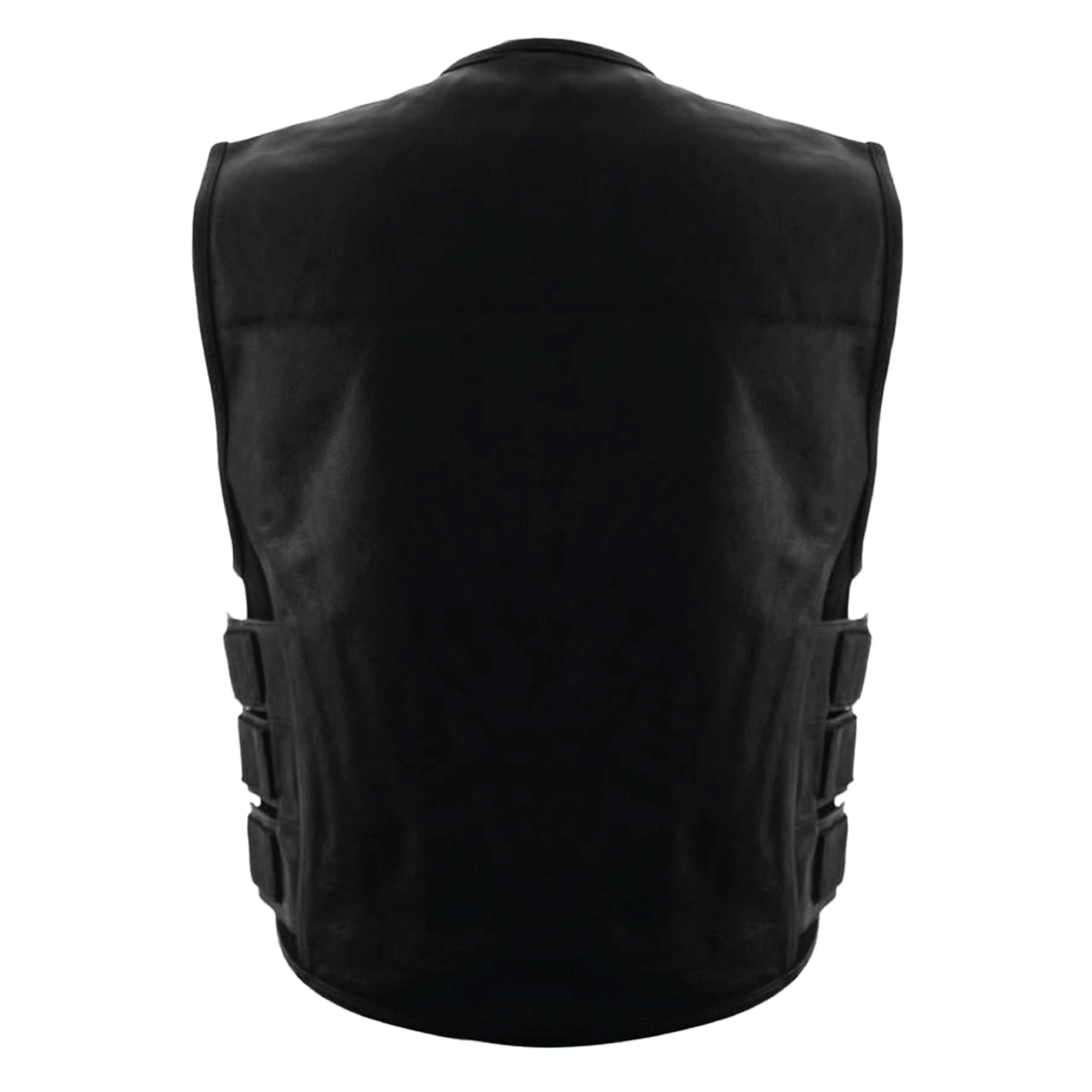 HL11645NKD NAKED Swat team style leather motorcycle vest