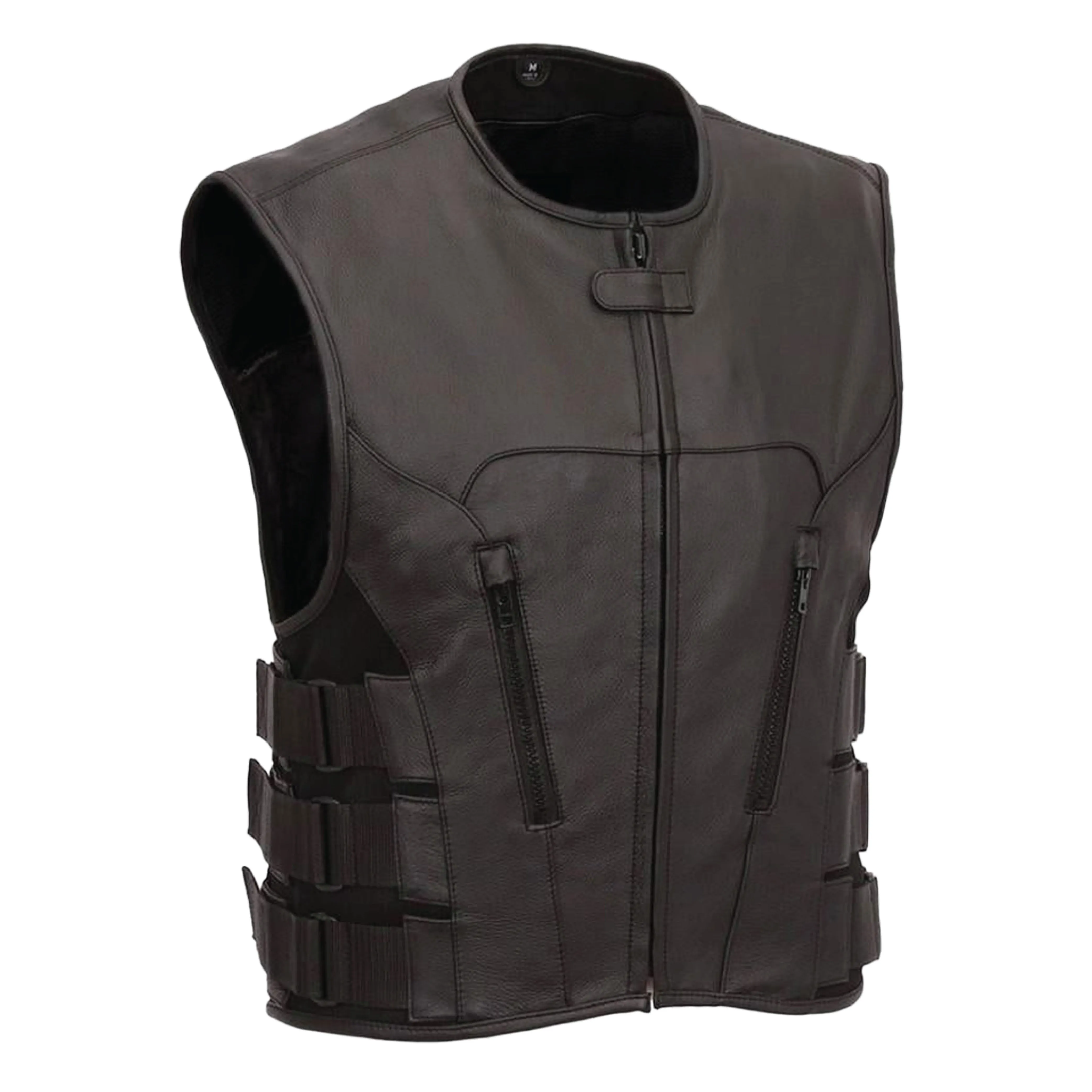 HL11645NKD NAKED Swat team style leather motorcycle vest