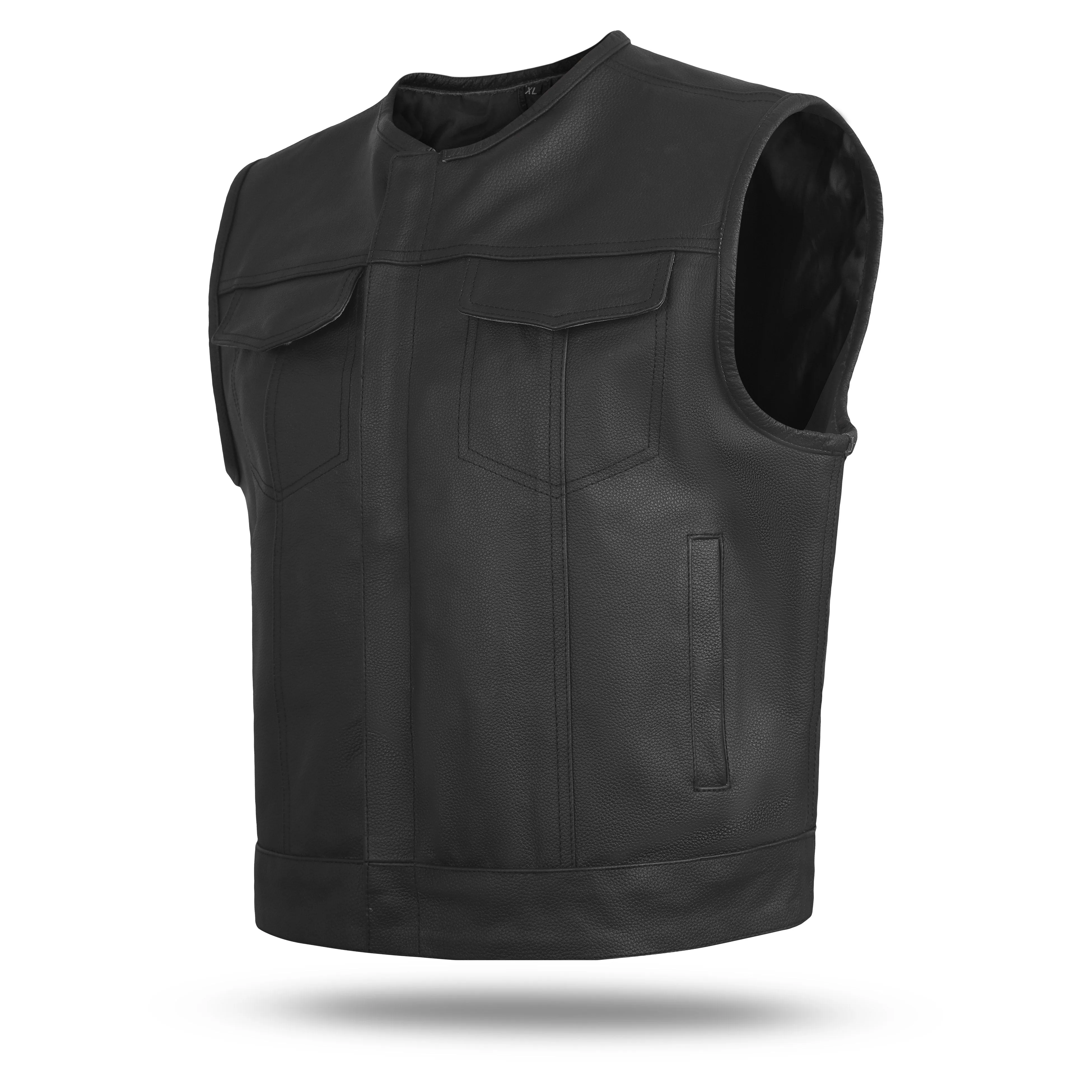 HL11659SPT Low Rise Short Torso Black Club Style Vest (Cow Leather)