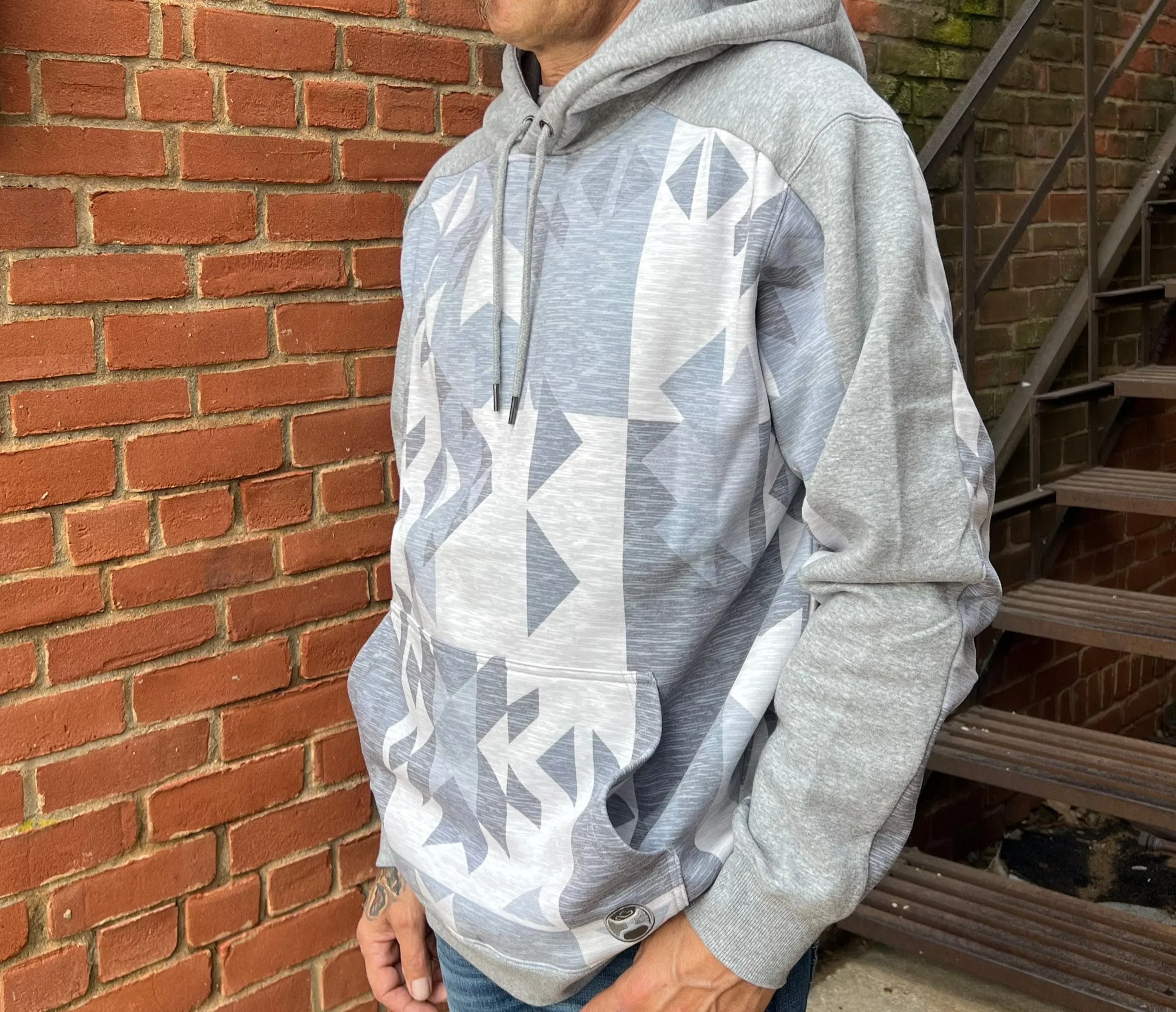 Hooey Men's "Canyon" Aztec Grey Hoodie HH1190AZGY